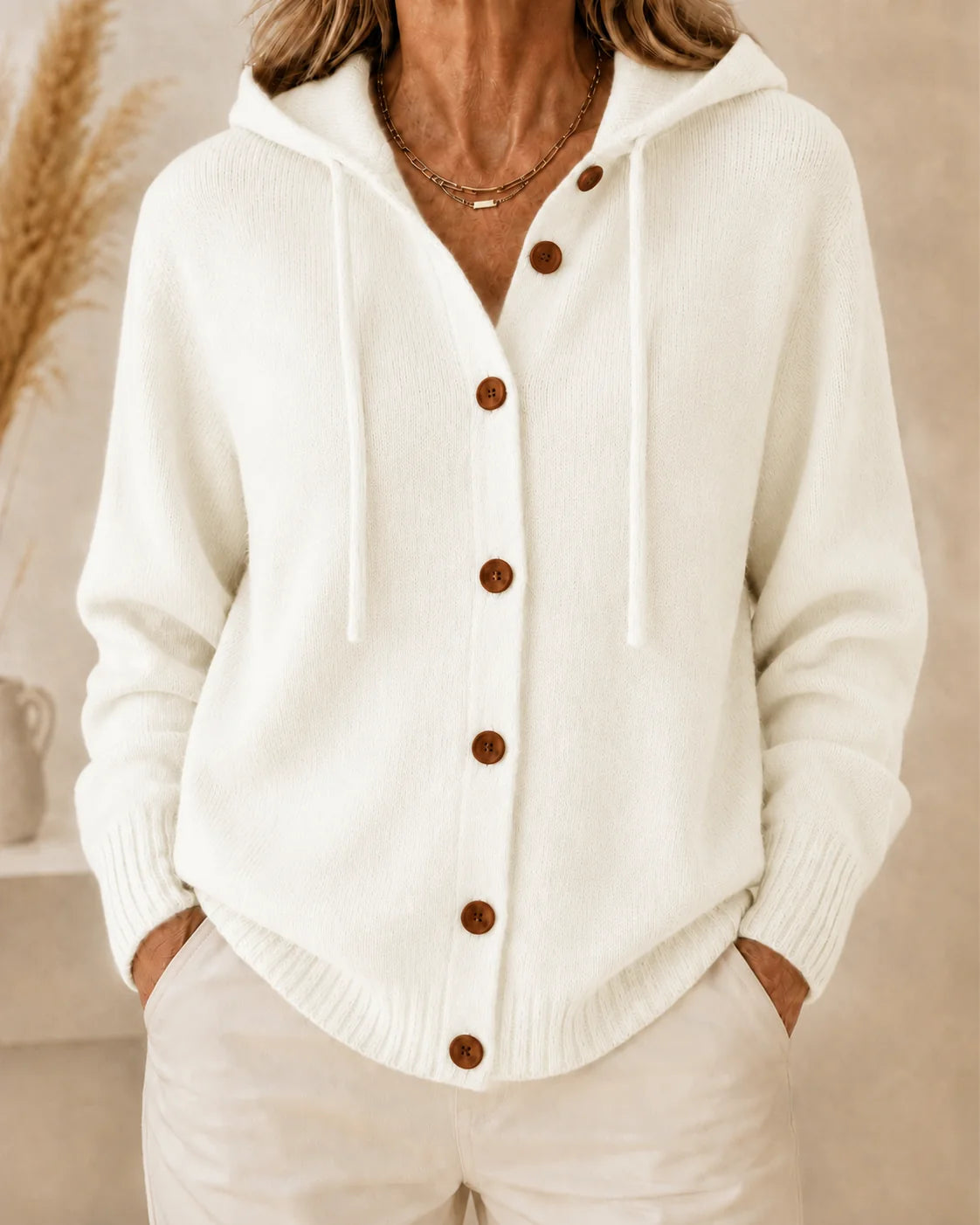 CLEARANCE SALE🔥 Women's Casual Hoodie Cotton Plain Long Sleeve Comfy Cardigan