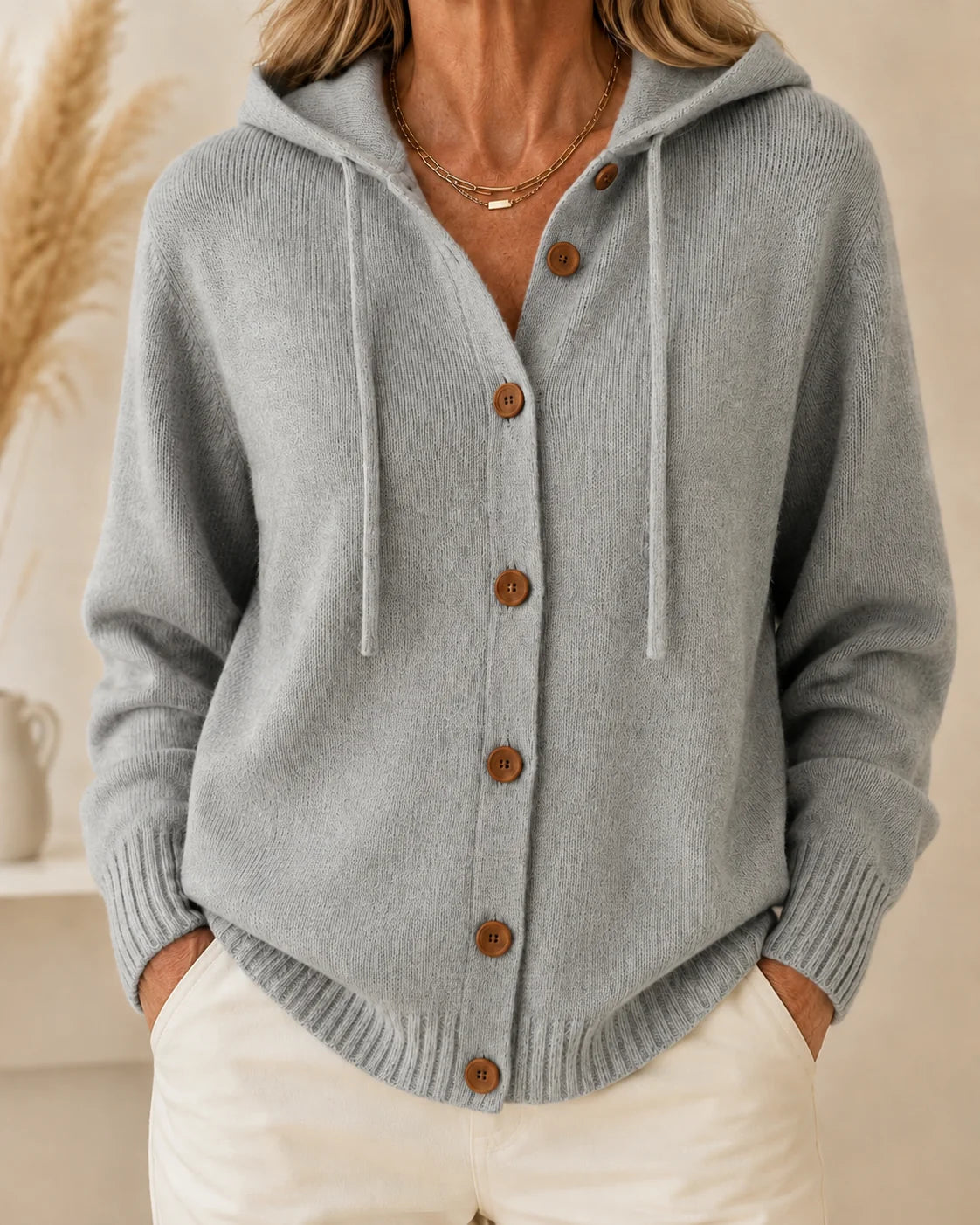 CLEARANCE SALE🔥 Women's Casual Hoodie Cotton Plain Long Sleeve Comfy Cardigan