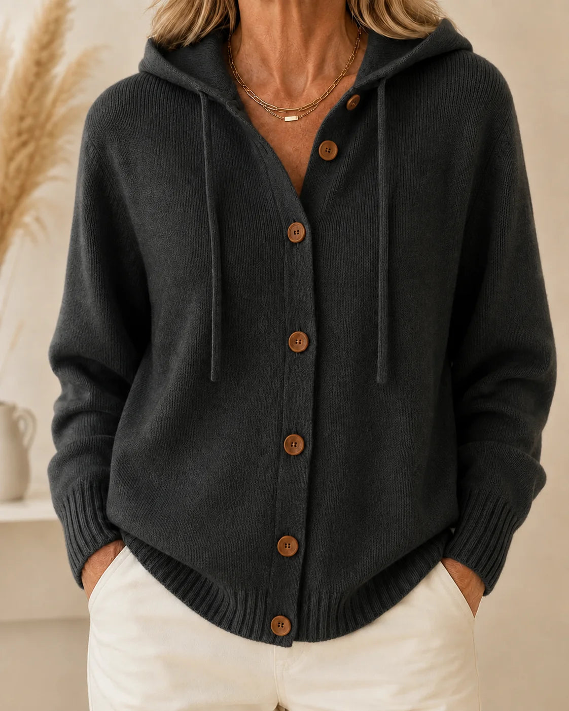 CLEARANCE SALE🔥 Women's Casual Hoodie Cotton Plain Long Sleeve Comfy Cardigan