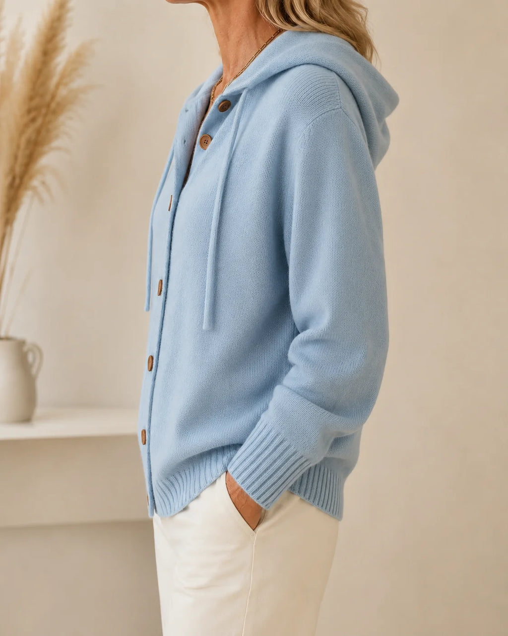 CLEARANCE SALE🔥 Women's Casual Hoodie Cotton Plain Long Sleeve Comfy Cardigan