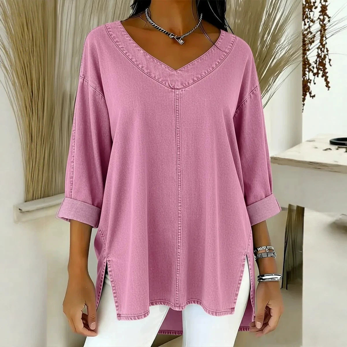 🎄New Arrivals🔥Women's Casual Washed Denim Cotton Top
