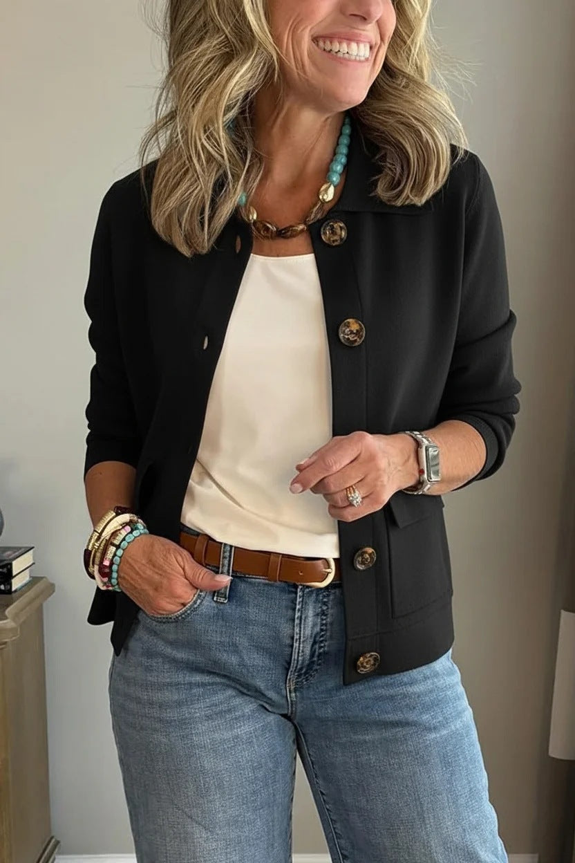 🔥 Casual Lapel Pocket Solid Color Jacket