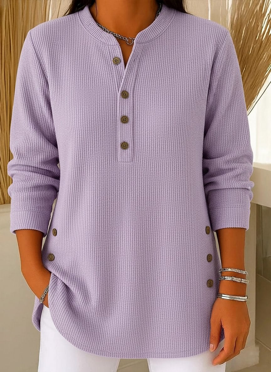 🔥 50% OFF NOW! ✨Women's Solid Color V Neck Long Sleeve Casual Loose