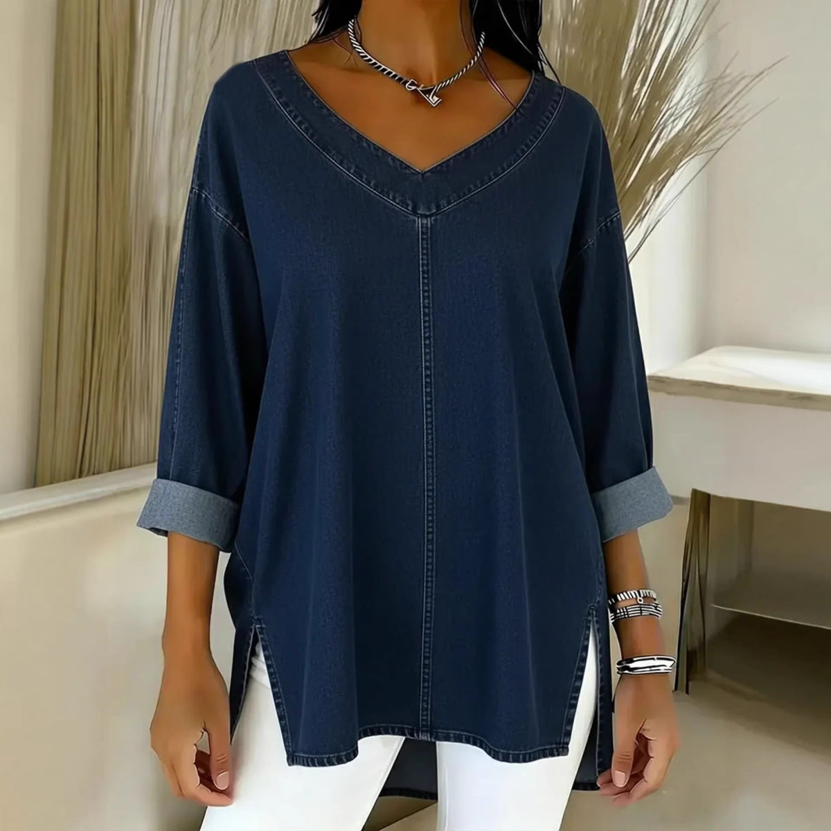 🎄New Arrivals🔥Women's Casual Washed Denim Cotton Top