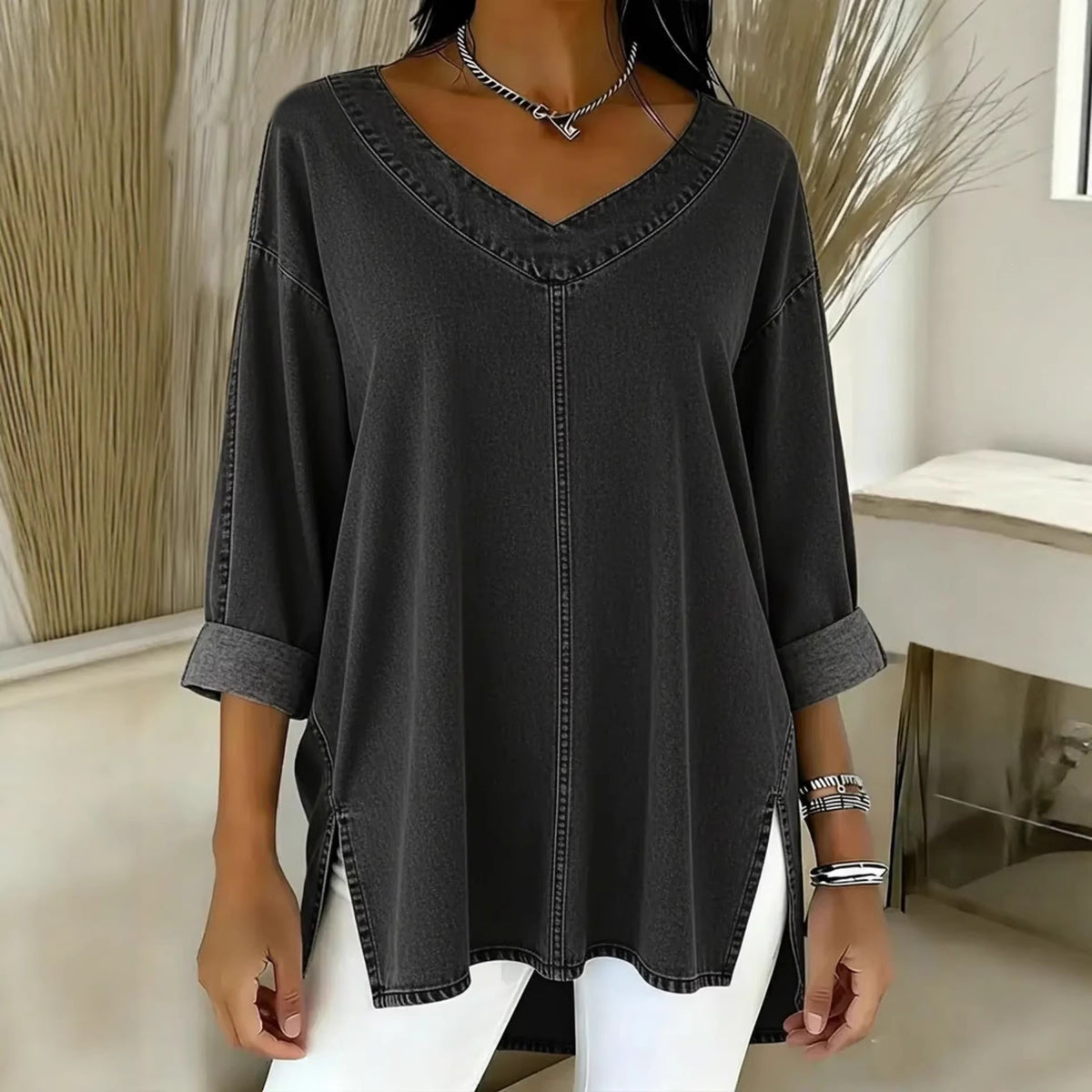 🎄New Arrivals🔥Women's Casual Washed Denim Cotton Top