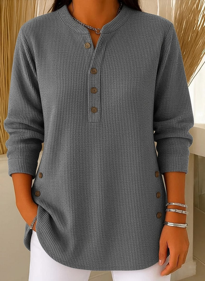 🔥 50% OFF NOW! ✨Women's Solid Color V Neck Long Sleeve Casual Loose